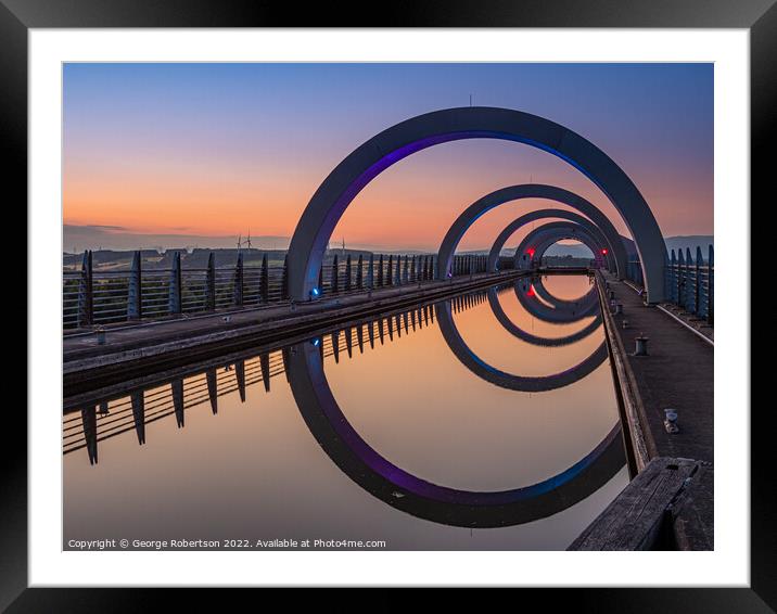 Reflections of Falkirk Wheel Framed Mounted Print by George Robertson