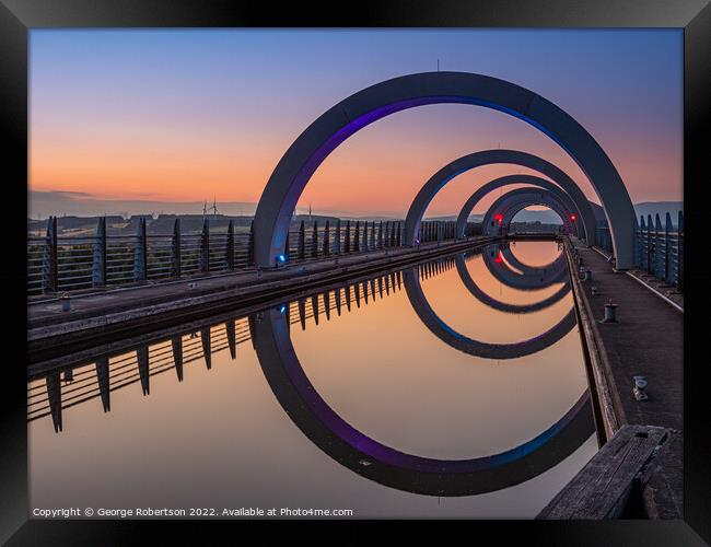 Reflections of Falkirk Wheel Framed Print by George Robertson