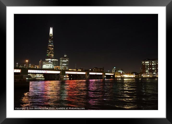 Reflections on the Thames Framed Mounted Print by Ann Biddlecombe