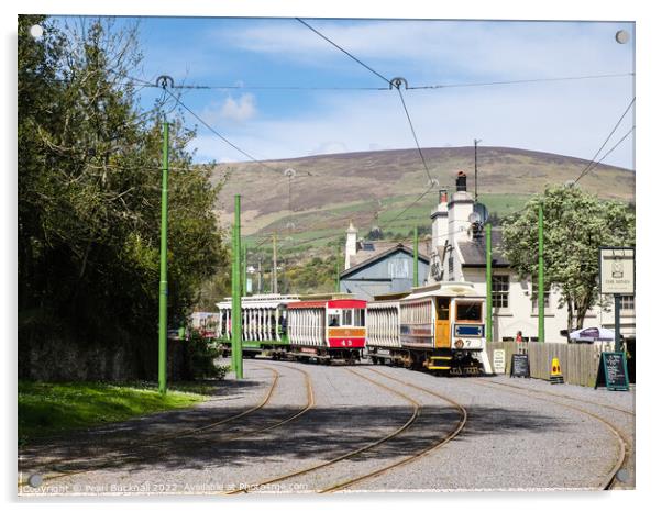 Manx Electric Railway Laxey Isle of Man Acrylic by Pearl Bucknall