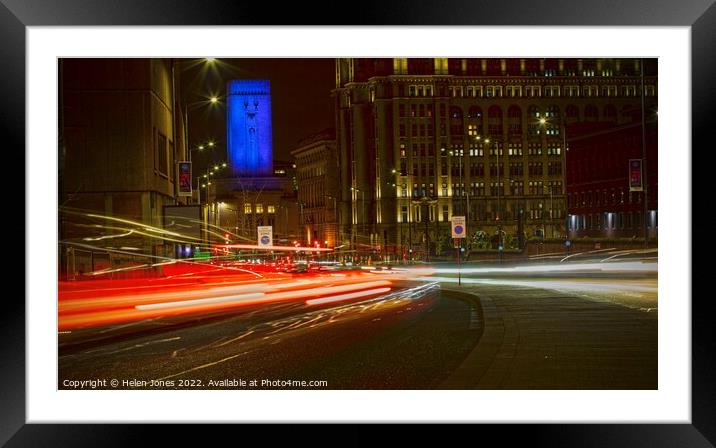 Liverpool city lights  Framed Mounted Print by Helen Jones