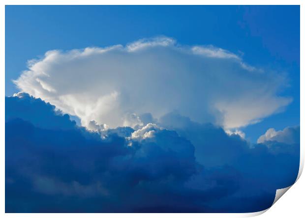 Large cumulus cloud against a blue sky Print by Rory Hailes