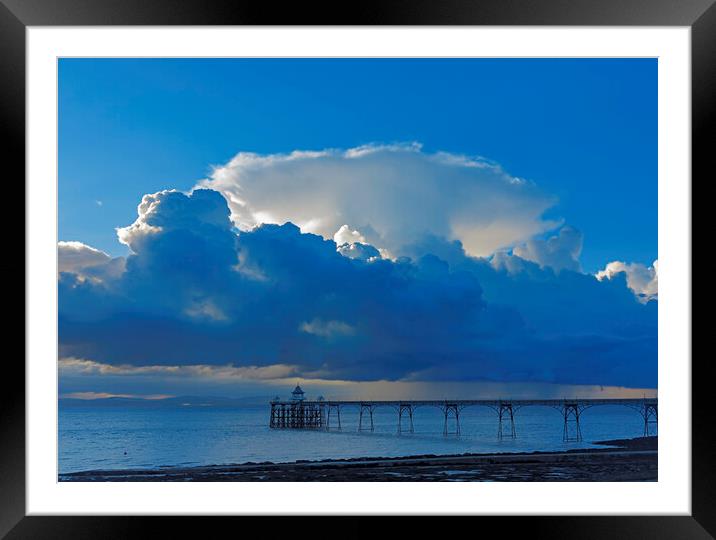 Clevedon Pier with cumulus cloud Framed Mounted Print by Rory Hailes