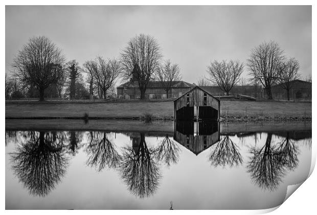 Reflections at Dalswinton Dumfries   Print by christian maltby