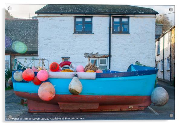 Landlocked Fishing Boat Acrylic by James Lavott