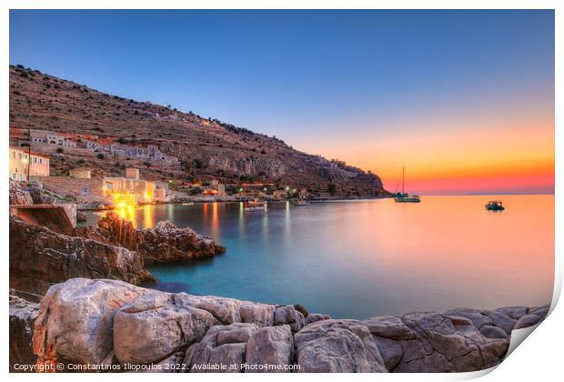 Sunset in Limeni, Greece  Print by Constantinos Iliopoulos