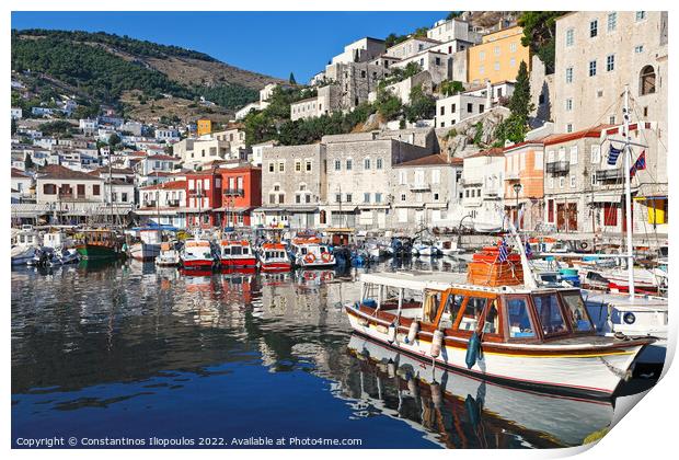 Hydra island, Greece Print by Constantinos Iliopoulos