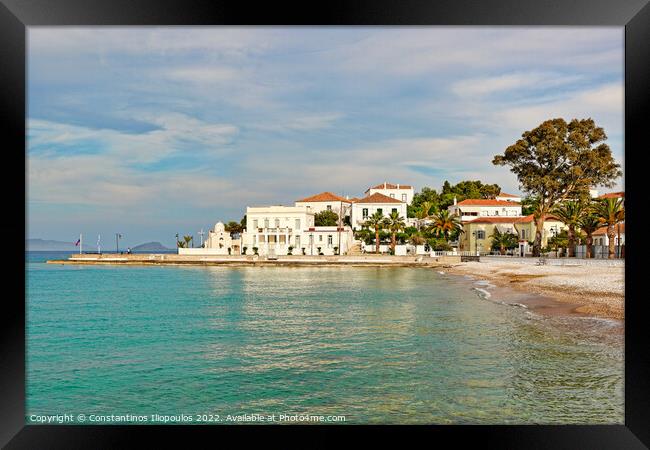 The town of Spetses island, Greece Framed Print by Constantinos Iliopoulos