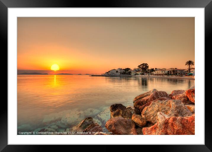 Sunrise in Spetses island, Greece Framed Mounted Print by Constantinos Iliopoulos
