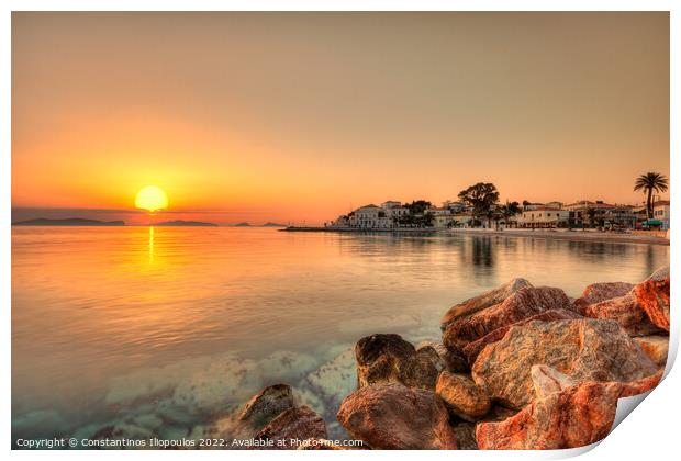 Sunrise in Spetses island, Greece Print by Constantinos Iliopoulos