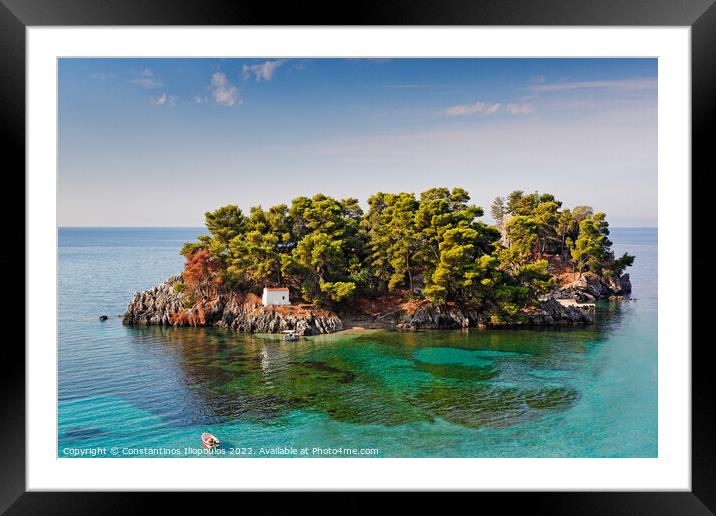 The islet of Panagia in Parga, Greece Framed Mounted Print by Constantinos Iliopoulos
