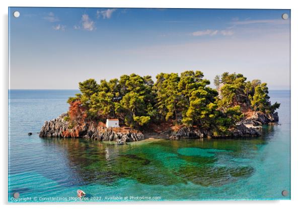 The islet of Panagia in Parga, Greece Acrylic by Constantinos Iliopoulos