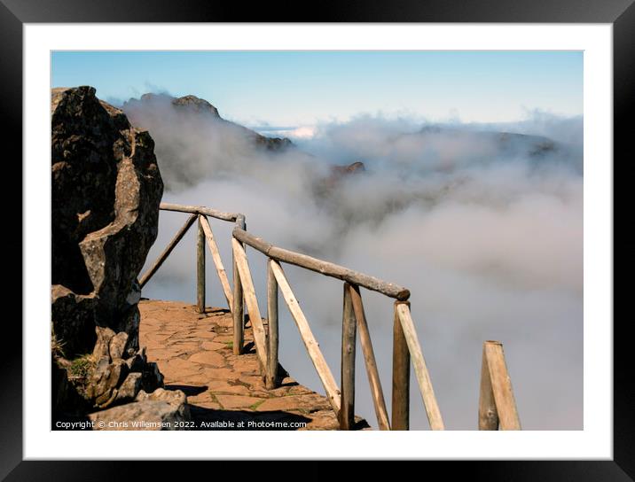 pico arieiro on madeira island walkway on height Framed Mounted Print by Chris Willemsen