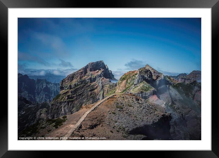 walkway on pico arieiro on madeira island Framed Mounted Print by Chris Willemsen