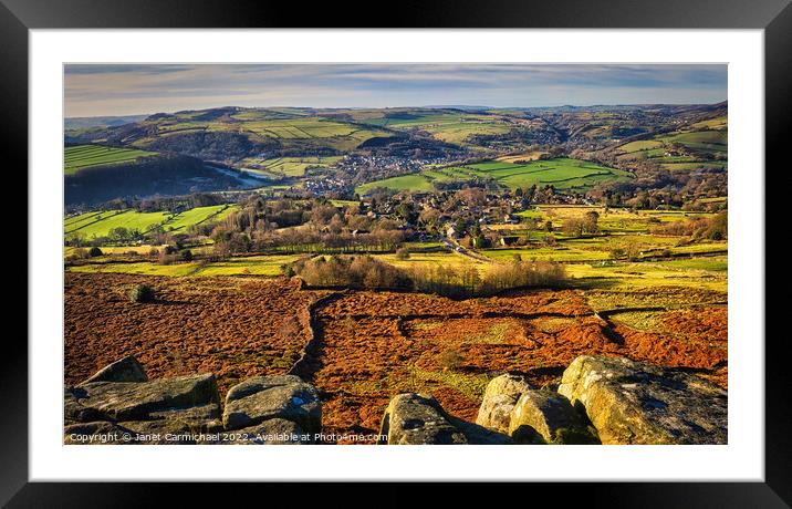 The View from Baslow Edge Framed Mounted Print by Janet Carmichael