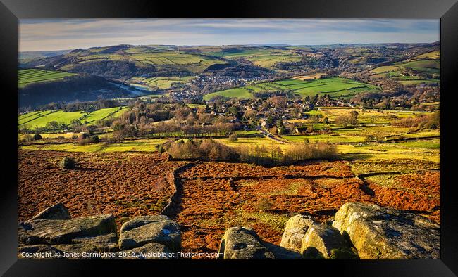 The View from Baslow Edge Framed Print by Janet Carmichael