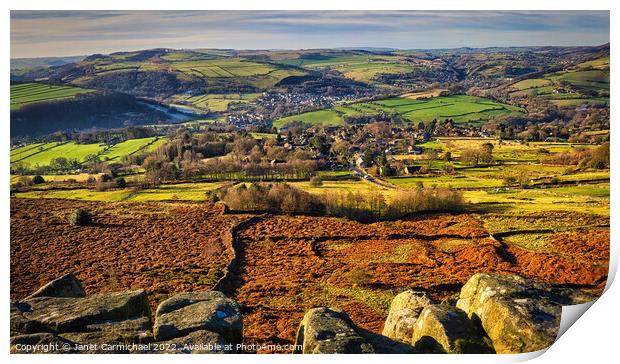 The View from Baslow Edge Print by Janet Carmichael