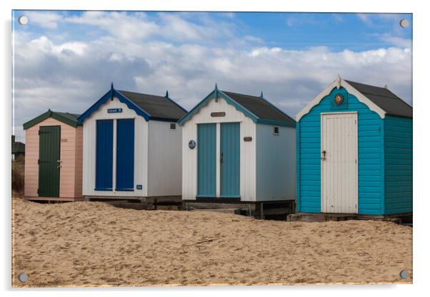 A Colourful Array of Beach Huts Acrylic by Kevin Snelling