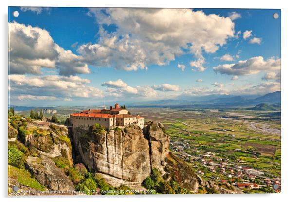 Agios Stephanos Monastery at Meteora, Greece Acrylic by Constantinos Iliopoulos