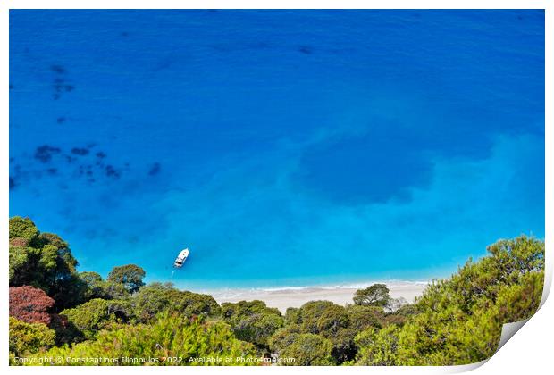 Egremnoi in Lefkada, Greece Print by Constantinos Iliopoulos