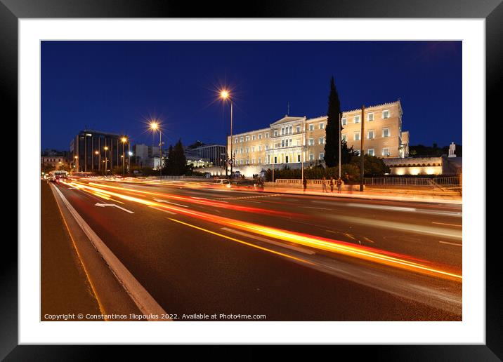 The Greek Parliament Framed Mounted Print by Constantinos Iliopoulos