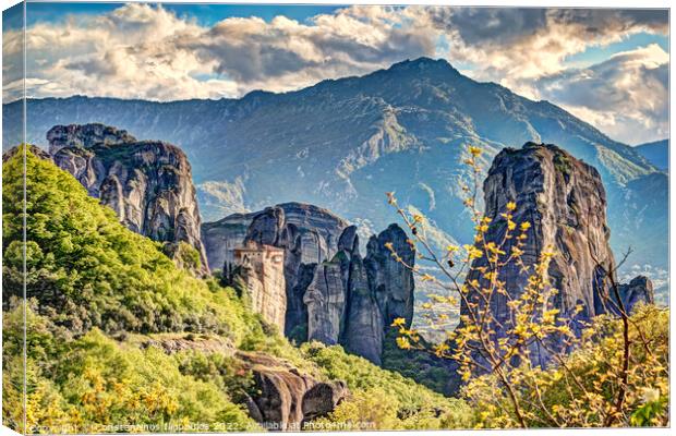 The Roussanou Monastery in the Meteora, Greece Canvas Print by Constantinos Iliopoulos