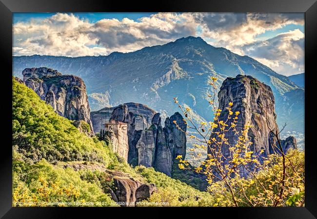 The Roussanou Monastery in the Meteora, Greece Framed Print by Constantinos Iliopoulos