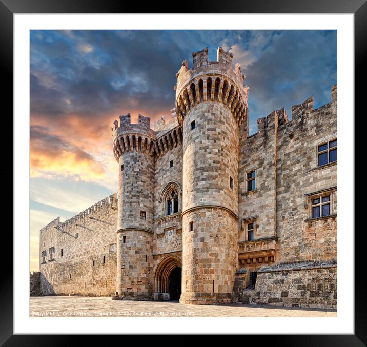 The Palace of the Grand Master in Rhodes, Greece Framed Mounted Print by Constantinos Iliopoulos