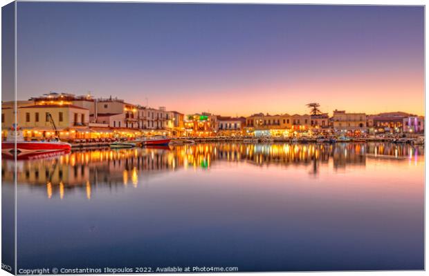 The Sunset at Rethymno in Crete, Greece Canvas Print by Constantinos Iliopoulos