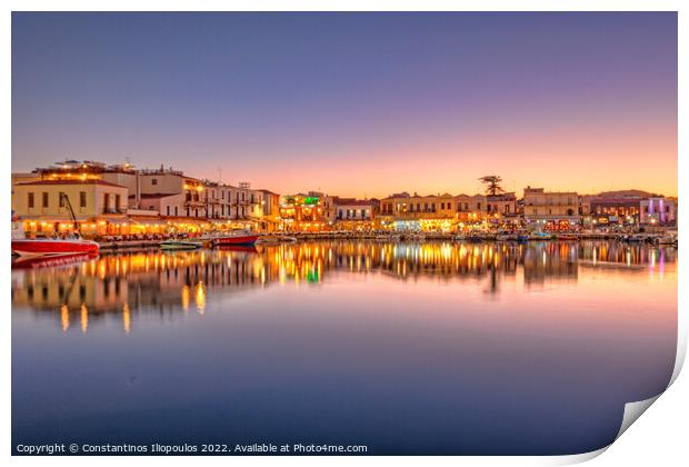 The Sunset at Rethymno in Crete, Greece Print by Constantinos Iliopoulos
