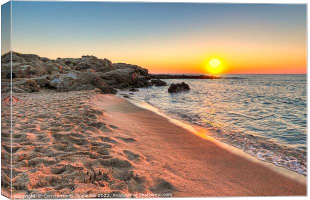 Sunset at Falassarna in Crete, Greece Canvas Print by Constantinos Iliopoulos