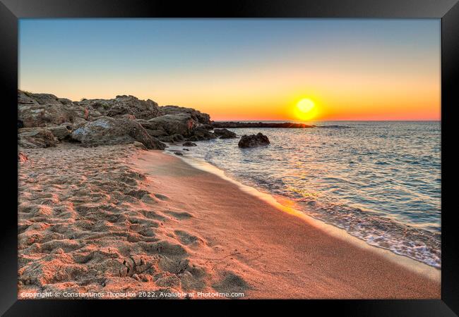 Sunset at Falassarna in Crete, Greece Framed Print by Constantinos Iliopoulos