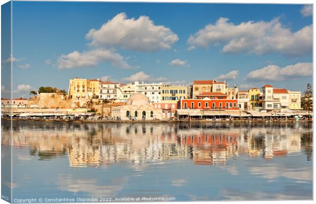 Chania’s Venetian Harbour in Crete, Greece Canvas Print by Constantinos Iliopoulos