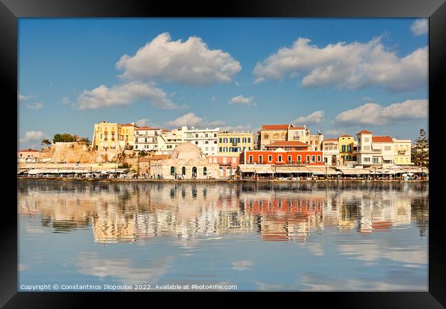 Chania’s Venetian Harbour in Crete, Greece Framed Print by Constantinos Iliopoulos