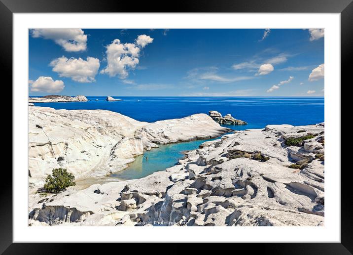 The Sarakiniko in Milos, Greece Framed Mounted Print by Constantinos Iliopoulos