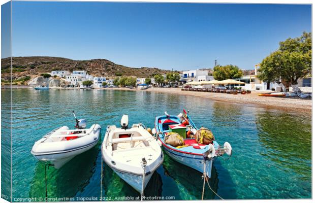 Psathi in Kimolos, Greece Canvas Print by Constantinos Iliopoulos