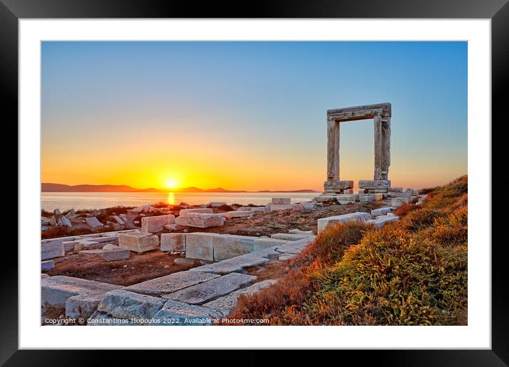 Sunset in Portara of Naxos, Greece Framed Mounted Print by Constantinos Iliopoulos