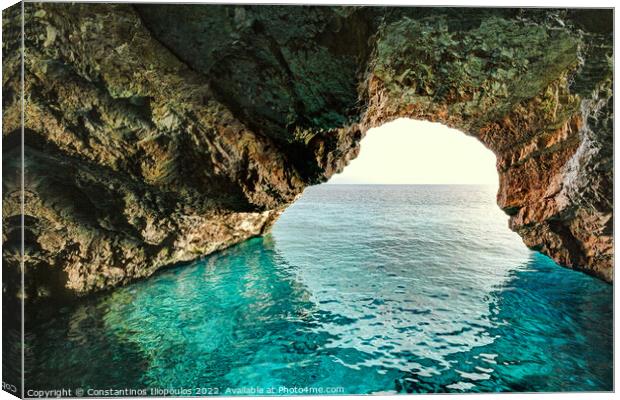 Blue Caves in Zakynthos, Greece Canvas Print by Constantinos Iliopoulos