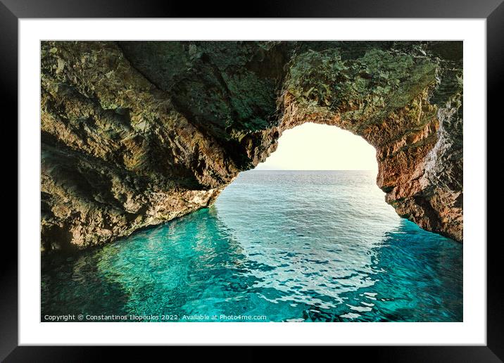 Blue Caves in Zakynthos, Greece Framed Mounted Print by Constantinos Iliopoulos