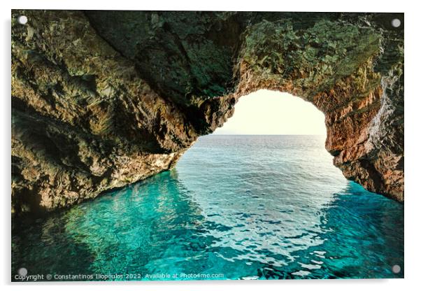 Blue Caves in Zakynthos, Greece Acrylic by Constantinos Iliopoulos
