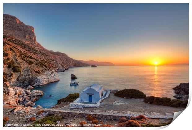 The sunrise from Agia Anna in Amorgos, Greece Print by Constantinos Iliopoulos