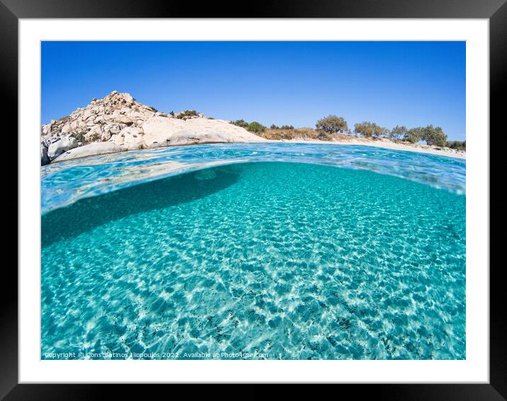 The bottom on half underwater view Framed Mounted Print by Constantinos Iliopoulos