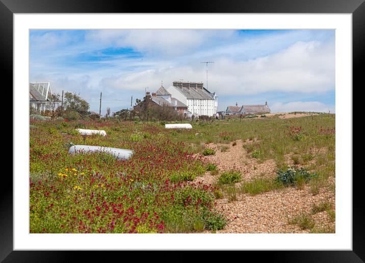 Serene and Secluded Shingle Beach Framed Mounted Print by Kevin Snelling