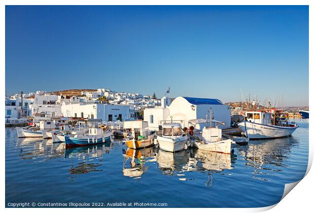 The port of Naousa in Paros, Greece Print by Constantinos Iliopoulos