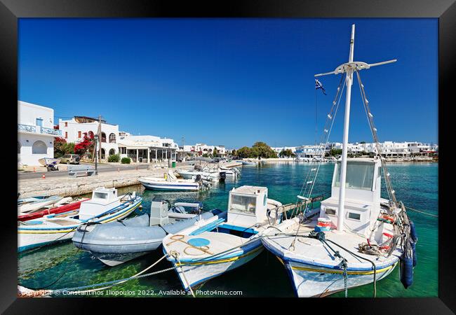 The port of Antiparos island, Greece Framed Print by Constantinos Iliopoulos