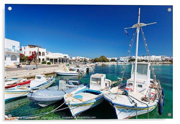 The port of Antiparos island, Greece Acrylic by Constantinos Iliopoulos