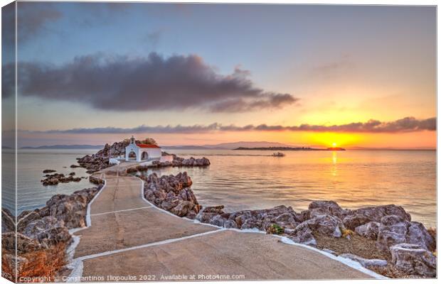 Sunrise at Agios Isidoros in Chios, Greece Canvas Print by Constantinos Iliopoulos
