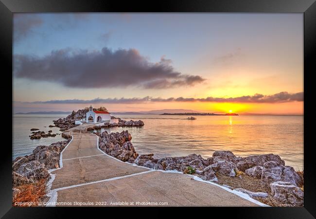 Sunrise at Agios Isidoros in Chios, Greece Framed Print by Constantinos Iliopoulos