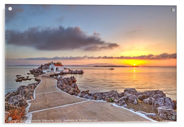 Sunrise at Agios Isidoros in Chios, Greece Acrylic by Constantinos Iliopoulos