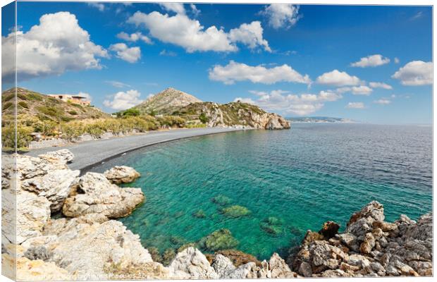 The beach Mavra Volia in Chios, Greece Canvas Print by Constantinos Iliopoulos